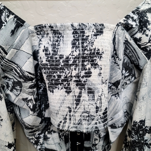 Urban Outfitters Corset Top Crop Top Puffy Sleeves. UO Maddie Bustier Blouse. - Picture 6 of 11